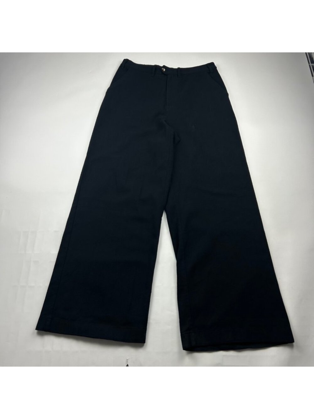 Treasure & Bond Black Canvas High Rise Wide Leg Trouser Pant M